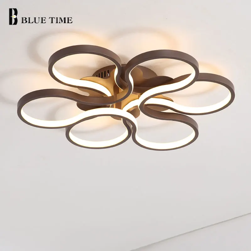 

NEW Arrival Modern Led Chandeliers For Living Room Bedroom Dining Room White & Coffee Led Chandelier Home Lighting luminarias