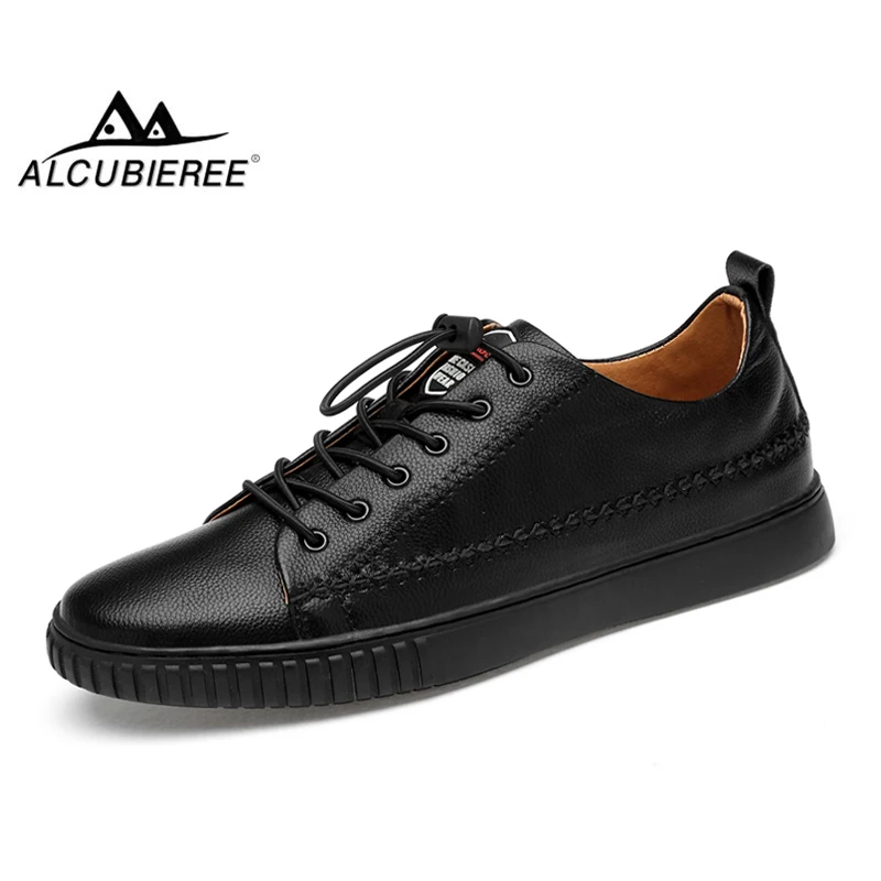 

ALCUBIEREE Brand Casual Mens Genuine Leather Skateboarding Shoes Fashion Sneakers Breathable High Quality Trainers Shoes Men