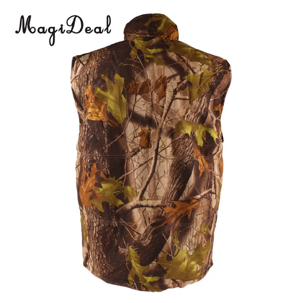 MagiDeal Men's Thermal Fleece Camo Vest for Outdoor Hunting Shooting Hiking Climbing