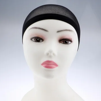100Pcs Wholesale Breathable Black Spandex Dome Cap Mesh Hair Net for Making Wigs Snood Stretchy Wig Cap 3