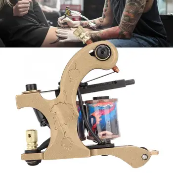 

Professional Tattoo Pen Machine 10 Wrap Coils Powerful Gold Liner Tattoo Machine Powerful Tattoo Machine