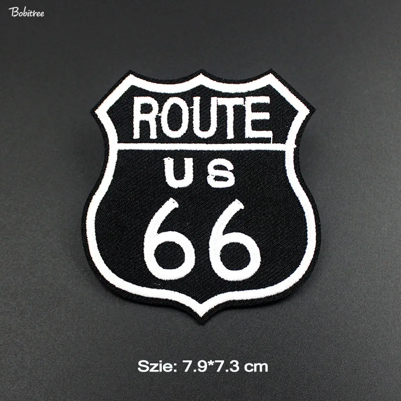 Модный Размер 7,9*7,3 см Route 66 нашивки железные наклейки нашивки на Бейджи для одежды вышитая аппликация для одежды