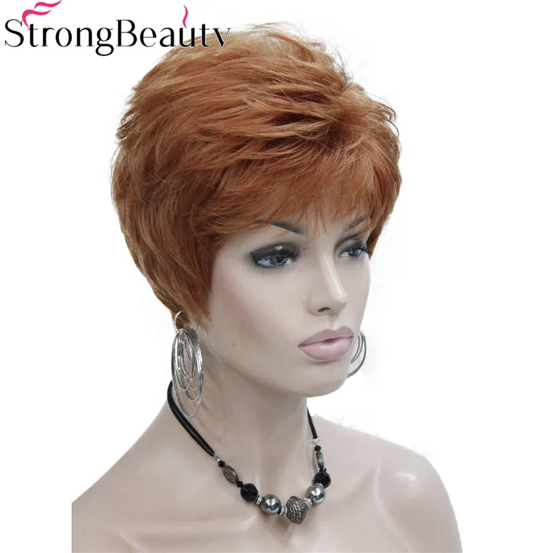 RG-ZORA #130A women's short straight synthetic daily wig orange brown blonde 5 color choices (2)