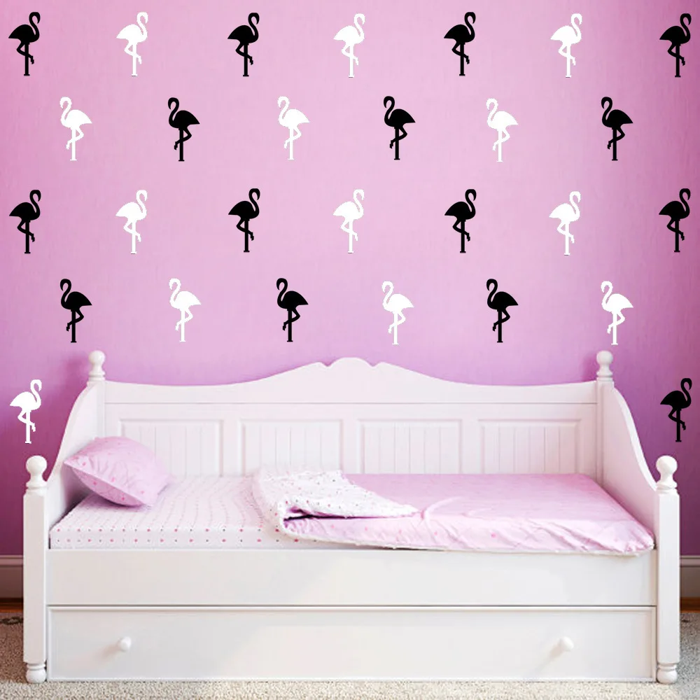 15pcs Flamingo Wall Stickers Bird pattern Decal For Kids Rooms 3D DIY