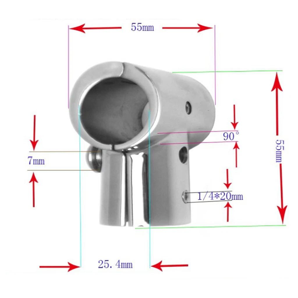 316 нержавеющая сталь лодка морской поручень 90 градусов т/тройник фитинг рельс разъем Сплит для 1 дюймов 25 мм трубки