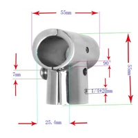 אינץ 25mm 316 סירה נירוסטה ימית המעקות 90 Tee תואר T / התאמת פיצול מחבר Rail עבור 1 אינץ Tube 25mm (2)