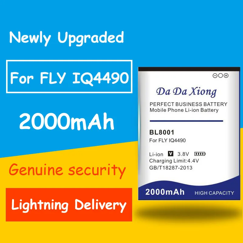 Подлинная безопасность 2000mAh BL8001 литий ионный аккумулятор для Телефона FLY IQ4490 IQ436I