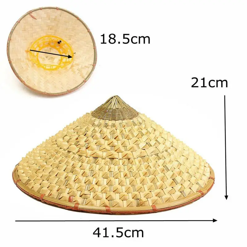 Новинка-вьетнамская японская соломенная Бамбуковая Шляпа От Солнца в форме конуса для садовой рыбалки