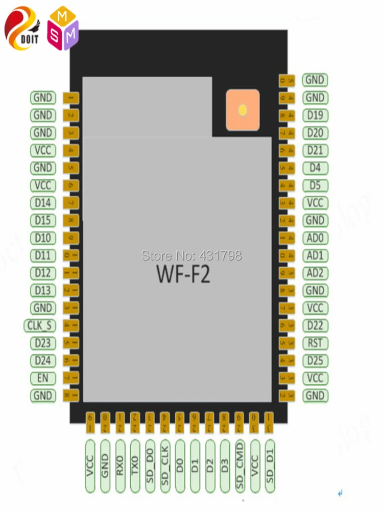 Doit AIoT SoC DT-W5G1 5G wifi модуль 2,4g/5g двухчастотный модуль с антенным интерфейсом Беспроводная передача изображения MIPS RISC