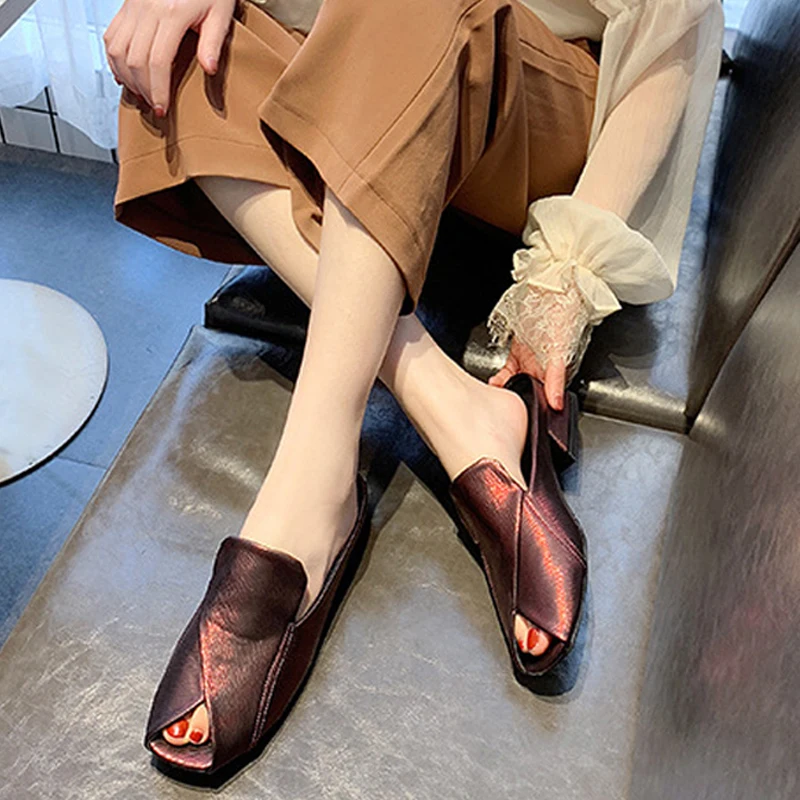 

HEE GRAND Shoes Woman Slides Summer Shoes Slippers For Ladies Mules Fashion Casual Walking Fish Mouth New Designer Shoes XWT1716