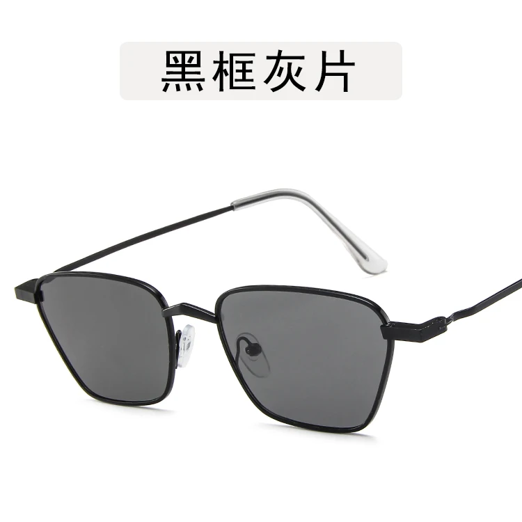 70s John Lennon винтажные маленькие ромбовидные солнцезащитные очки металлические поляризационные ретро очки с полной оправой - Цвет линз: 1 black gray