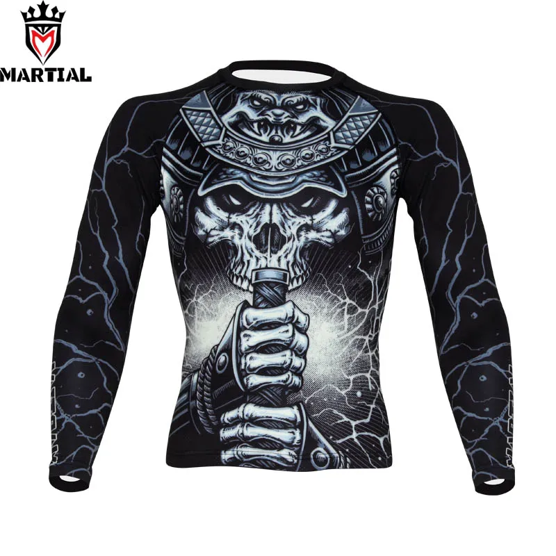 Боевые искусства: WARRIOR BJJ Rashguard сублимационная печать ММА компрессионная Джерси