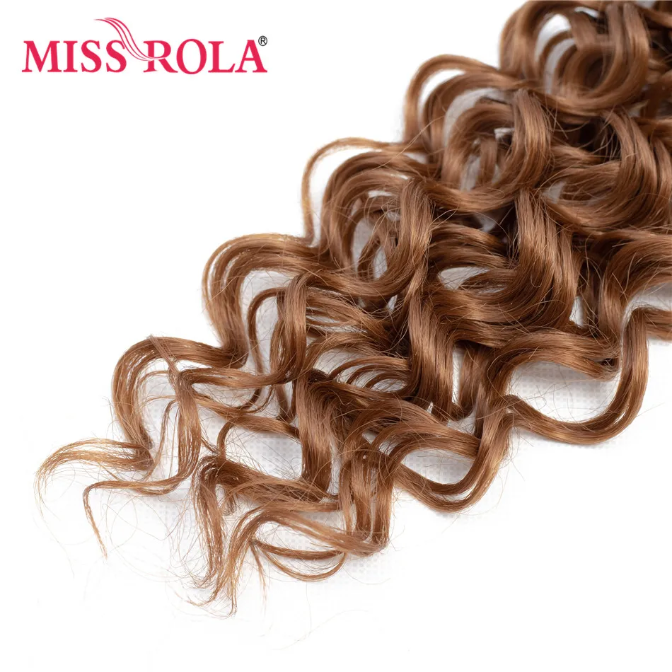 Miss Rola Synthetic Curly Hair Extensions Ombre Colored Hair Weaving Bundles 16-20inch 6pcs/Pack 200g T1B/30 With Free Closure