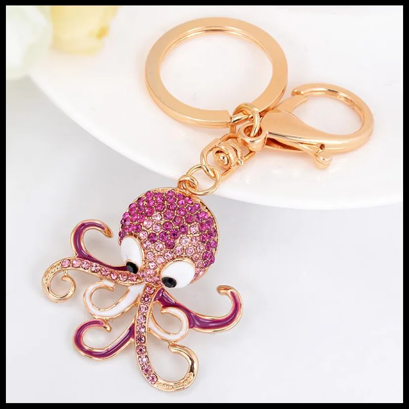 

2019 NEW Fashion Creative Octopus KeyChain Girls Bag Ornaments Car Key Chain Exquisite Gift Birthday Gift Party Favors