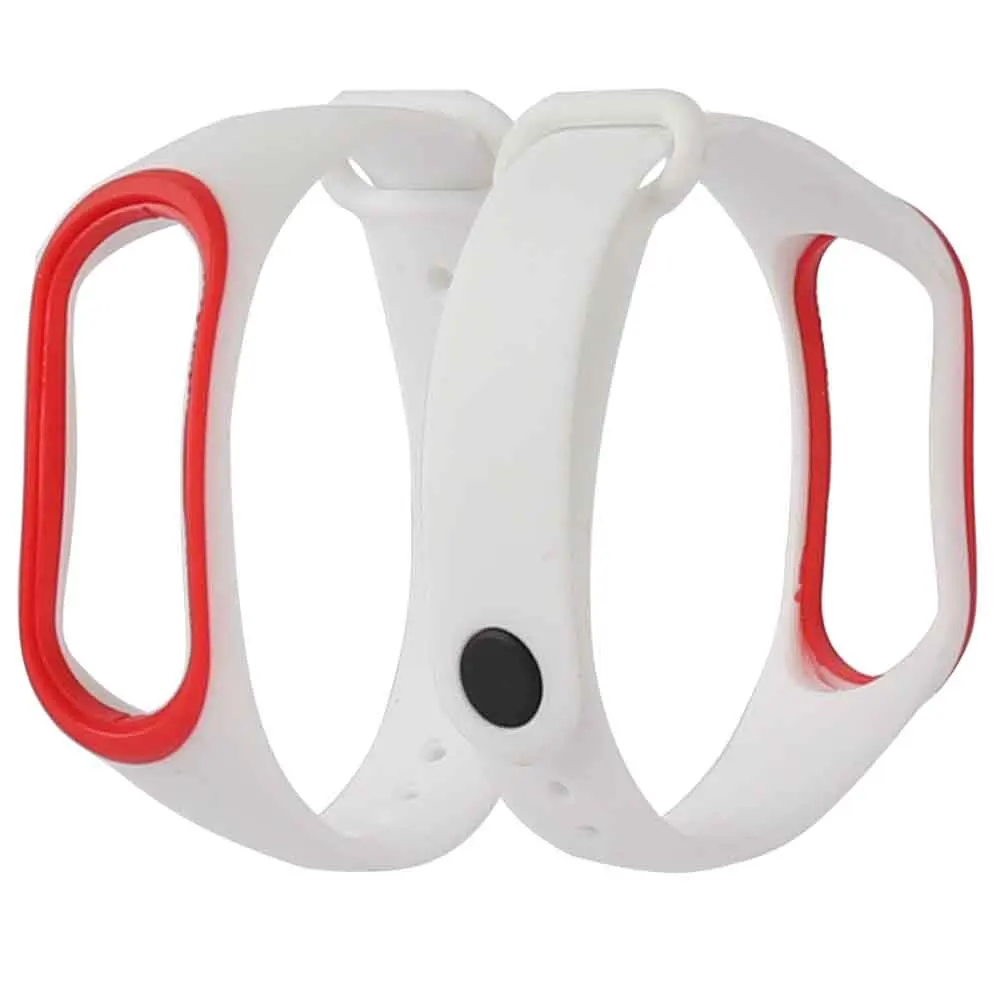Двойной цвет mi Band 3 ремешок анти-потеря силиконовый ремешок аксессуары замена спортивный браслет для Xiao mi band 3 умный Браслет - Цвет: White