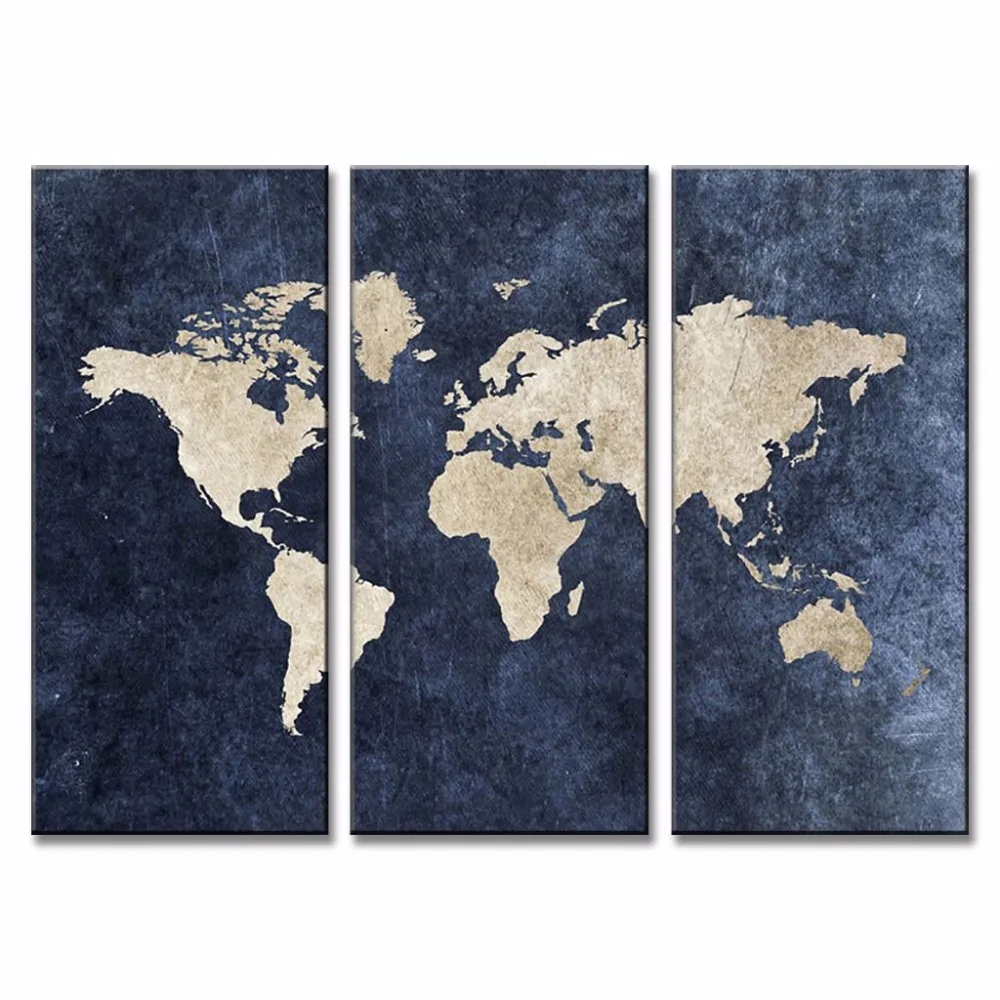 Navy Blue World Map-4