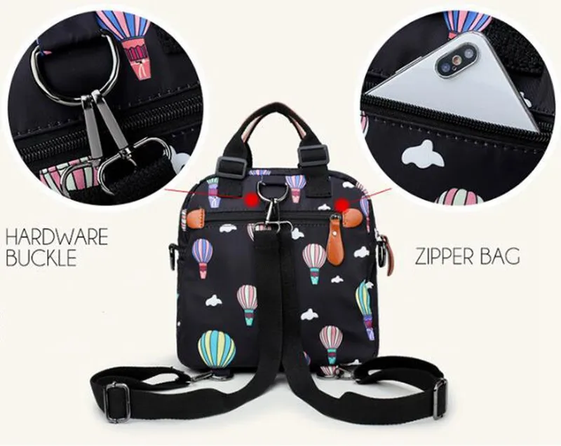 MOTOHOOD Baby Diaper Bag Backpack Mother Maternity Bags With Insulation Bag Fashion Hot Air Balloon Printing Baby Bag Organizer  (4)
