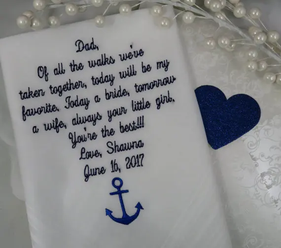 personalized beach anchor father of the bride embroidered wedding