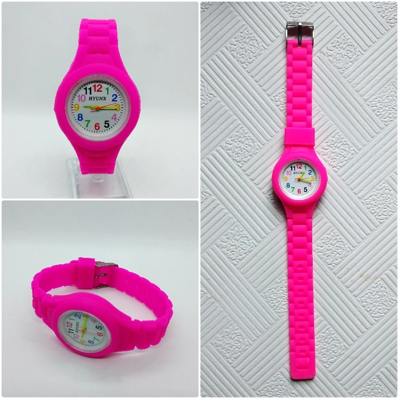 Новые однотонные силиконовый ремешок Детская часы для девушки парни подарок студент часы детские часы модная детская Кварцевые наручные