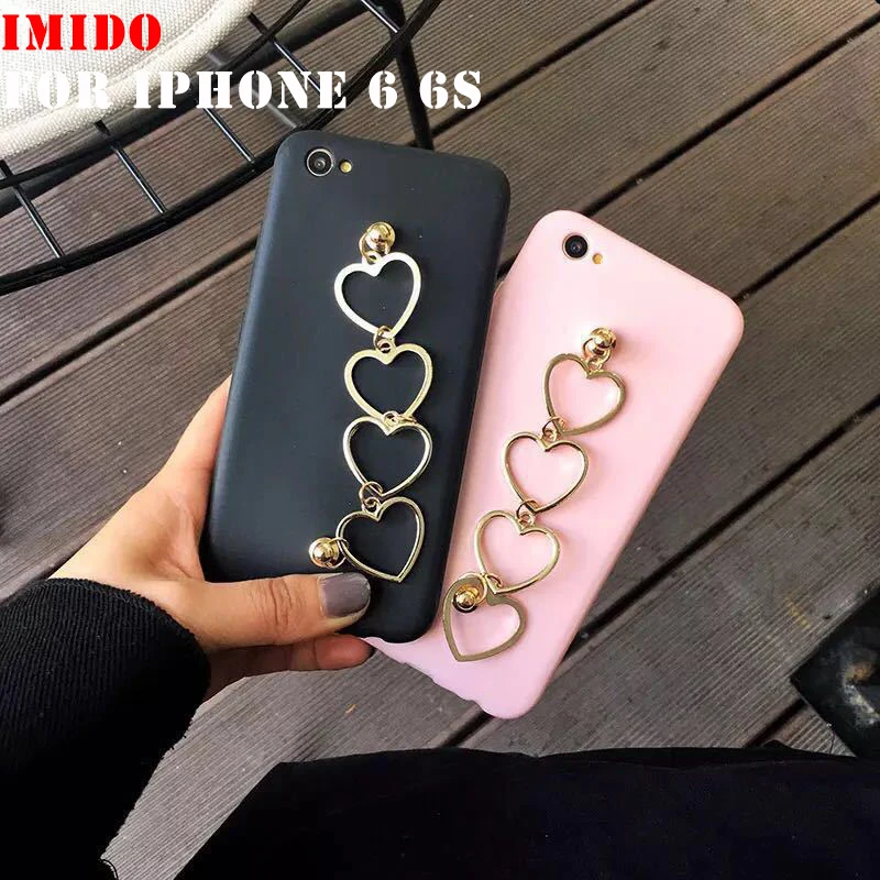 Beste Imido Telefoon Gevallen voor iPhone 6 Bling Luxe Case voor iPhone 6 6 S 4.7 inch beschermhoes liefde keten l181902