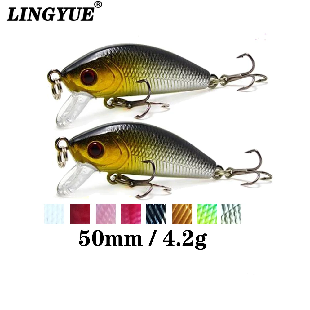 LINGYUE wobblers Jerkbait 8 couleurs 5 cm 4.2g appâts durs petits leurres de pêche à la manivelle Minnow