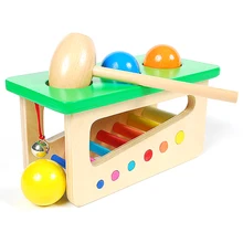 Горячая Цвет колокол мяч хит Тайвань обучение детей зрительно-моторная координация головоломки деревянные детские головоломки