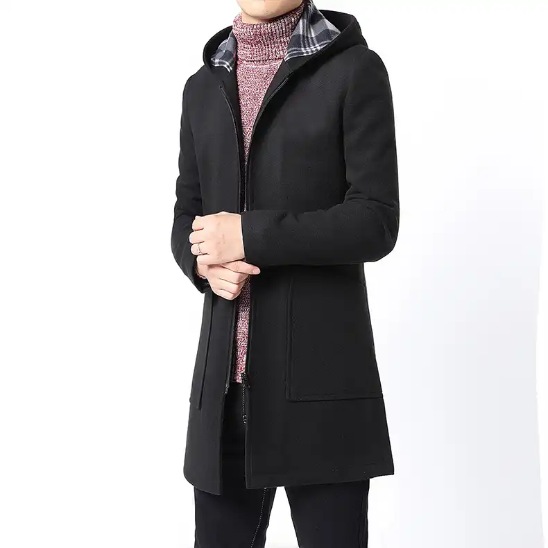 Black mens coat with hood Clearance