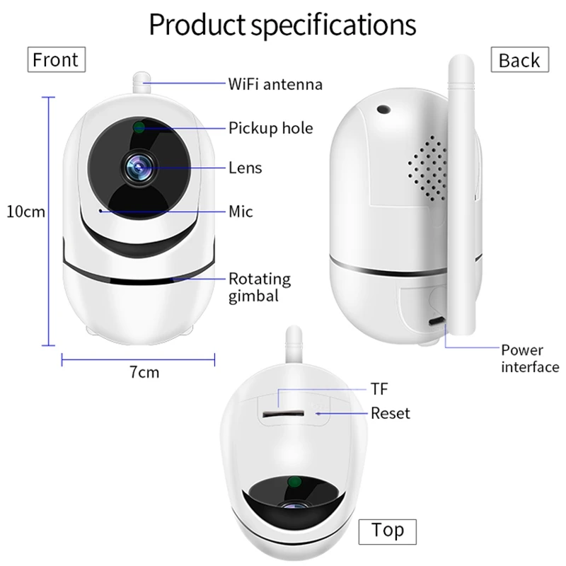 QZT IP камера WiFi домашняя безопасности 360 ночное видение детский монитор Домашняя