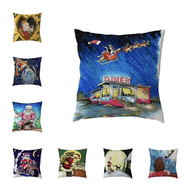 Best Price Santa Claus White Cushion Cover Polyester Peach Skin 45*45Cm Moon Elk Christmas Tree Pillowcase Living Room Chair Sofa Decorate Best Price Santa Claus White Cushion Cover Polyester Peach Skin 45*45Cm Moon Elk Christmas Tree Pillowcase Living Room Chair Sofa Decorate