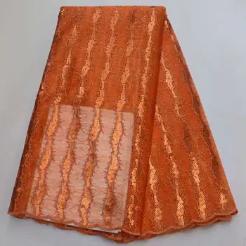 

African Sequins Net Lace Fabric High Quality 2019 Nigeria Indian Embroidery Organza Lace Fabric Sequined Lace Fabric GSA05