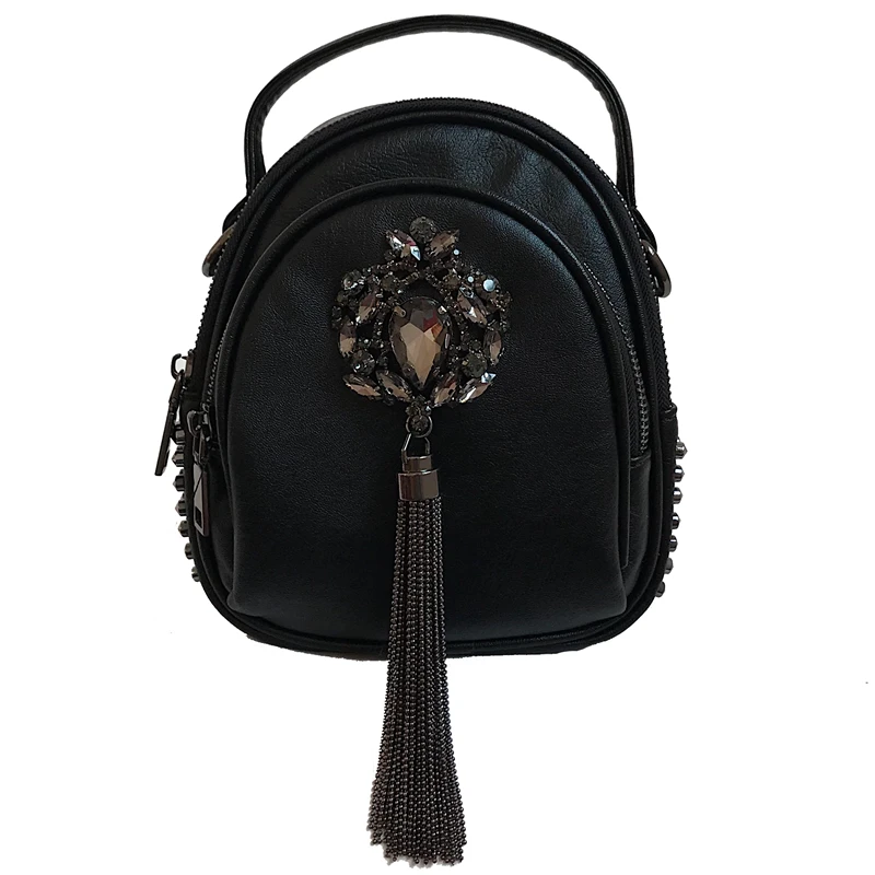 

Fringed small round bag female 2019 new foreign gas handbag chain shoulder bag oceanic diamond small bag
