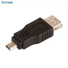 Черные конвертер USB A в миниusb B 5pin USB кабель для MP3 MP4 1000 шт./лот
