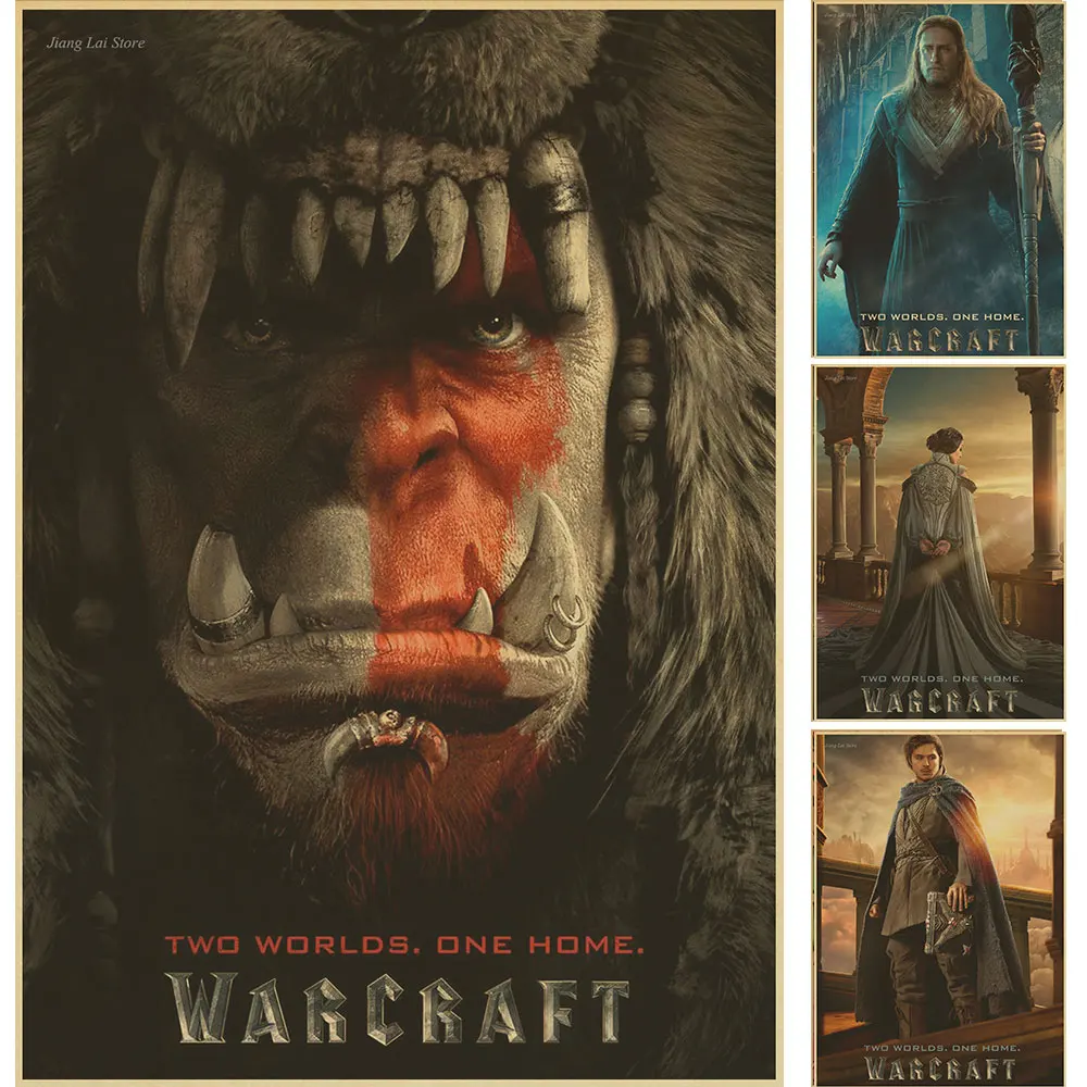 

WORLD OF WOW Kraft Paper Warcraft movie Antique Poster Wallpaper Art vintage Posters For Home Decoration Classic Stickers