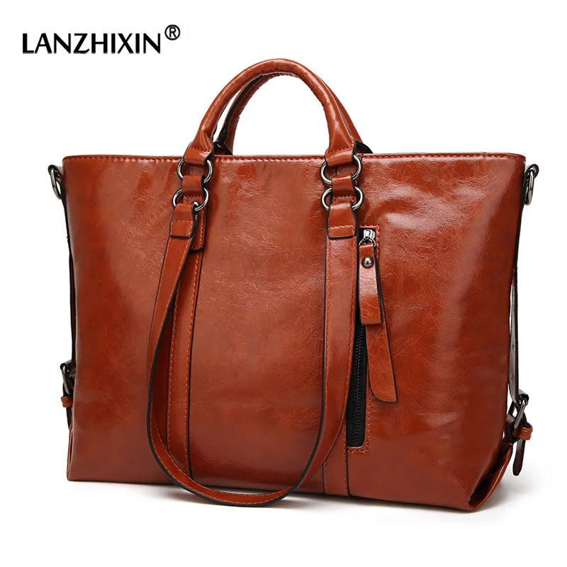 LANZHIXIN Women Leather Handbags Women Messenger Bags Ladies Large Capacity...