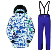 Векторный мужской зимний лыжный костюм мужской наружный теплый водонепроницаемый ветрозащитный одиночный Двухпанельный походный лыжный костюм