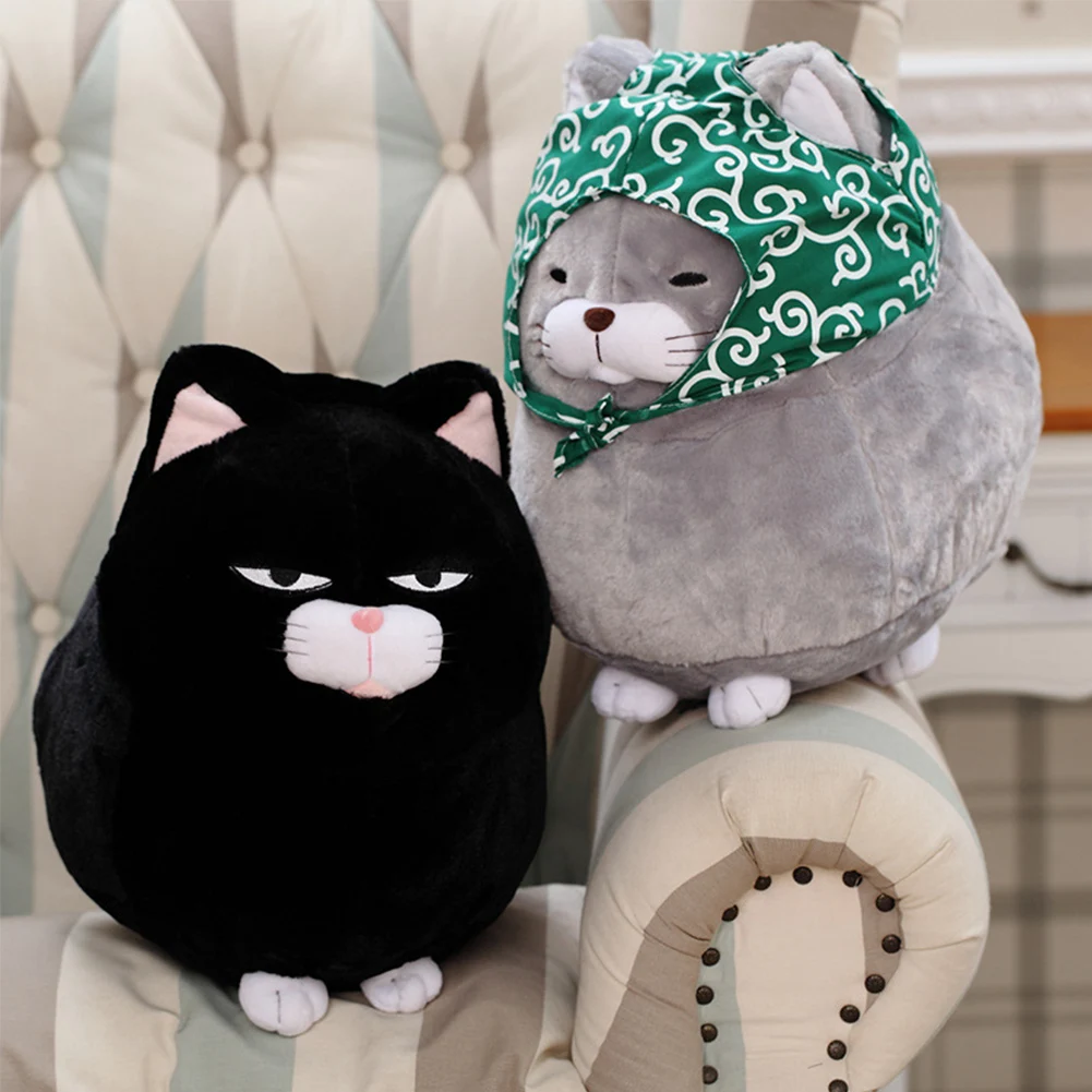 

1PCS cat plush pillow toys cute stress relief Kawaii doll simulation Blessing cat plush toys Three color kids toy for children