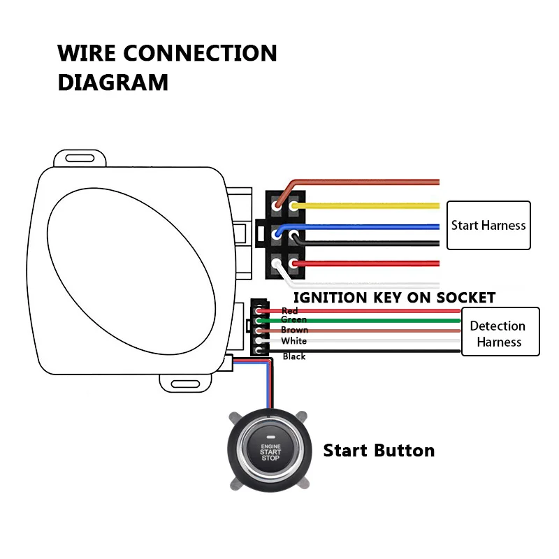 12V Car Alarm One Start Stop Button  auto Engine Push No RFID Lock Keyless Entry System  Lock Anti-theft System RU In Stock