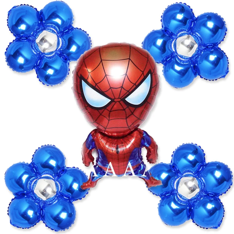 

mixed 5pcs princess balloons Elsa foil material with blue flowers for happy birthday ballons wedding party decoration