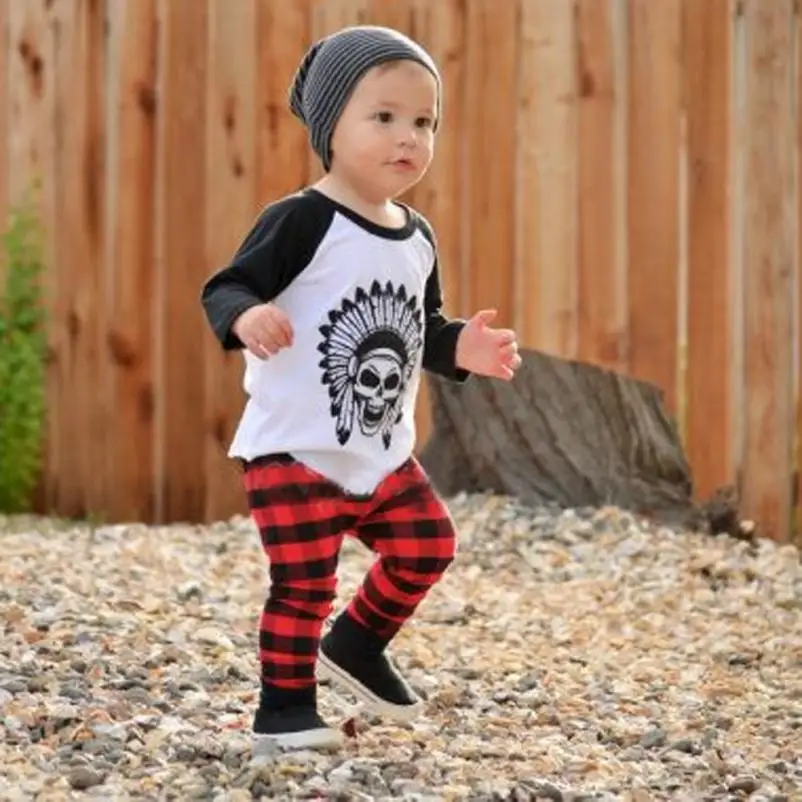 

1Set Infant Toddler Baby Boys Printed T-shirt Tops+Pants Outfits Clothes skin-friendly drop shipping baby set August 8