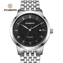 Китайский бренд STARKING Мужские автоматические часы 5ATM черные из нержавеющей стали механические наручные часы из натуральной кожи аналоговые Мужские часы