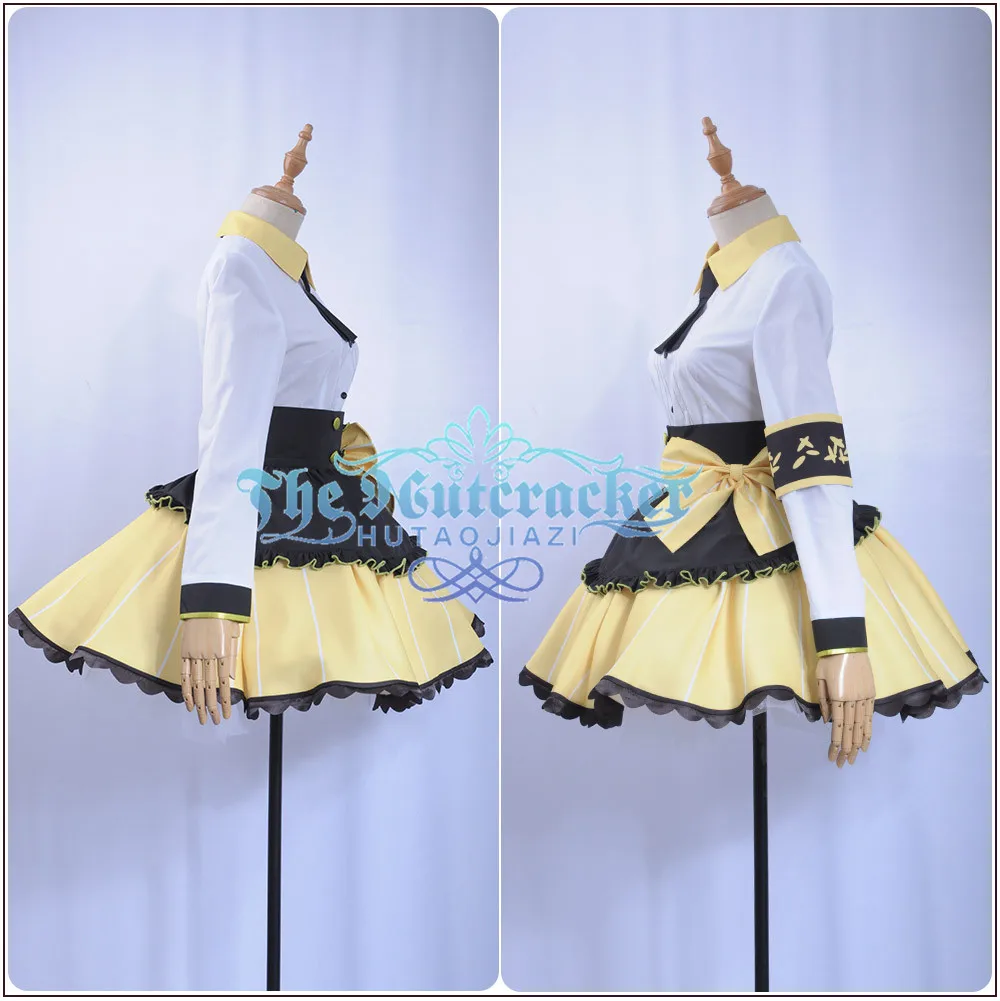 x_01 Love live Cosplay Valentine's Day unwaking Hoshizora Rin Cos Costume Sexy Cosplay Maid Uniform Skirt Socks Dress Wig Hairpin (2)