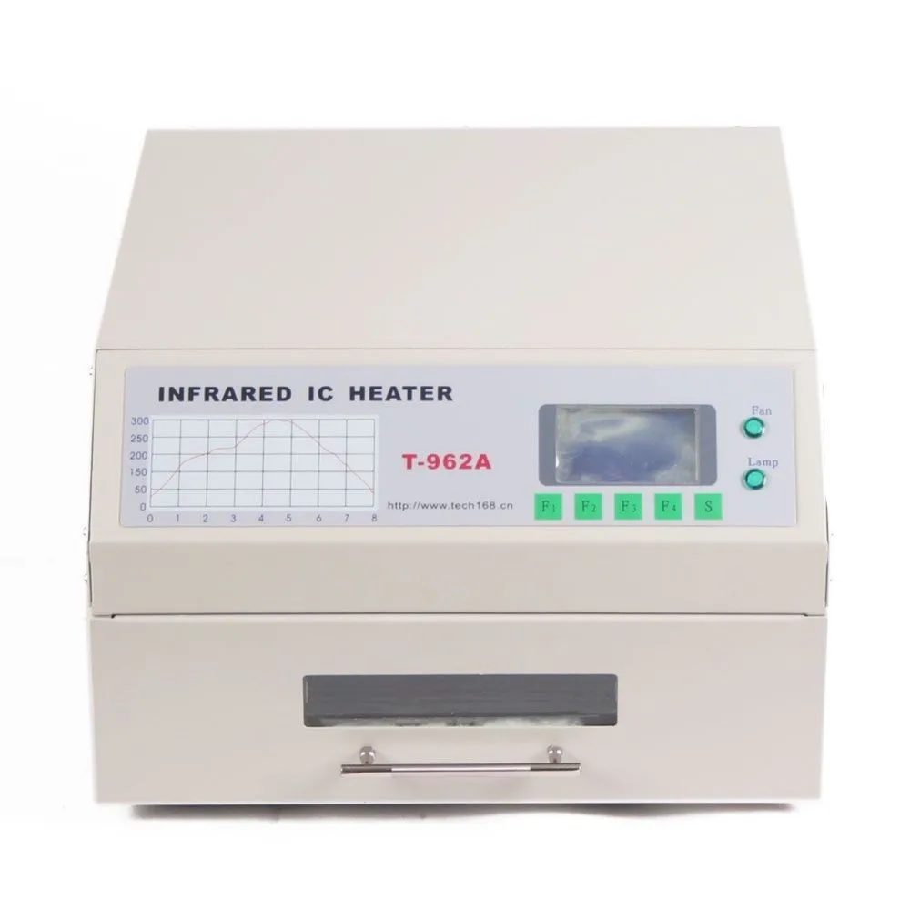 PUHUI T962A инфракрасный интеллигентая (ый) паять Reflow печь 1500 Вт 300X320mm обогреватель T-962A