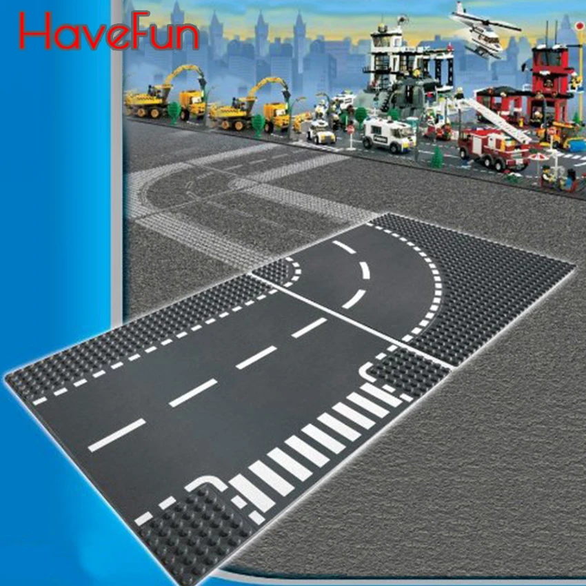 HaveFun City Road Street Baseplate прямая перекладина кривая Т образное соединение строительные