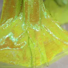 1 ярд Width140cm лимонно-желтые блестки ткань для платья материал для вышивания Чехлы бегуны сумки декоры