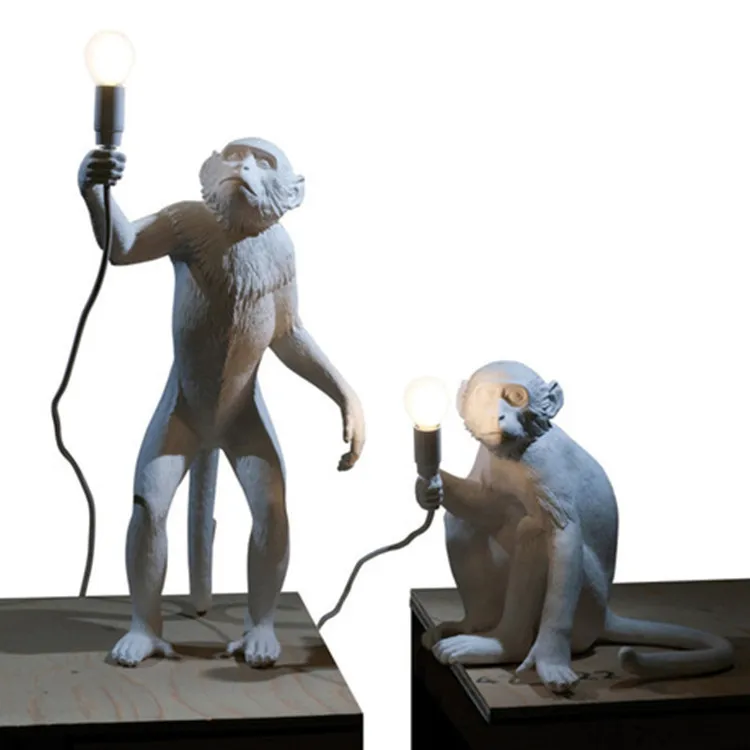 

Creative White / Gold Resin Monkey Hemp Rope for E14 Sitting / Standing / Suspenstion Pendant Light For Home Cafe Bar