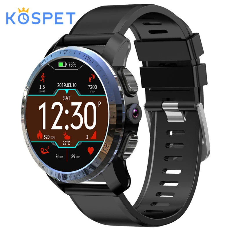 KOSPET Optimus Pro, 3 ГБ, 32 ГБ, 800 мАч, батарея, две системы, 4G, смарт-часы, телефон, водонепроницаемые, 8,0 МП, 1,39 дюйма, Android 7.1.1, умные часы для мужчин