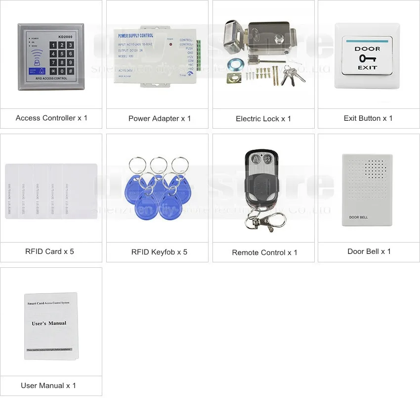 Diysecur полный RFID Card Reader двери Управление доступом комплект+ Электрический замок+ дверной звонок для офиса/Обустройство дома