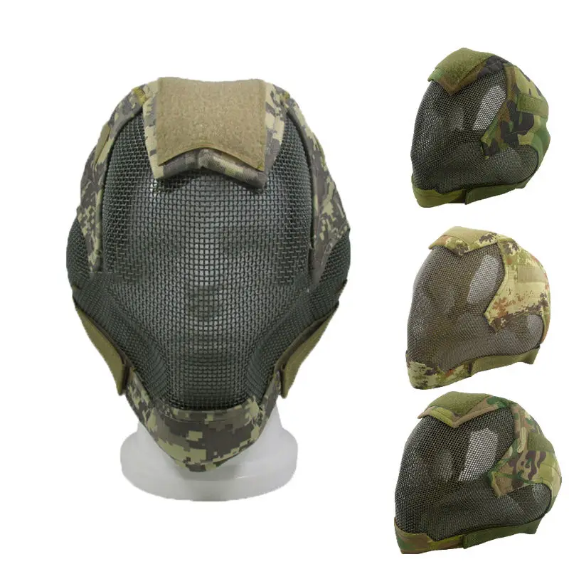 Military Tactical Mask Full Face Metal Steel Wire Mesh Combat Mask For