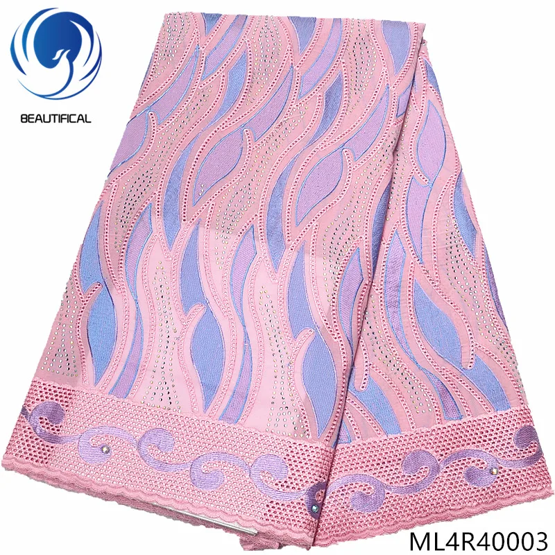 

BEAUTIFICAL pink french lace fabrics Latest design cotton swiss lace fabric for women 5yaards nigerian swiss voile lace ML4R400