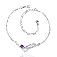 DIY 316L Stainless Steel Anklet Chain with Purple gem Star Charms Stainless Steel Ankle Bracelet Foot